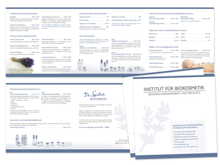 Preisliste für das Institut für Biokosmetik