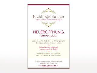 Anzeige für Lieblingsblumen