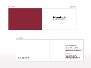 Visitenkarte für Hautnah Kosmetik Institut